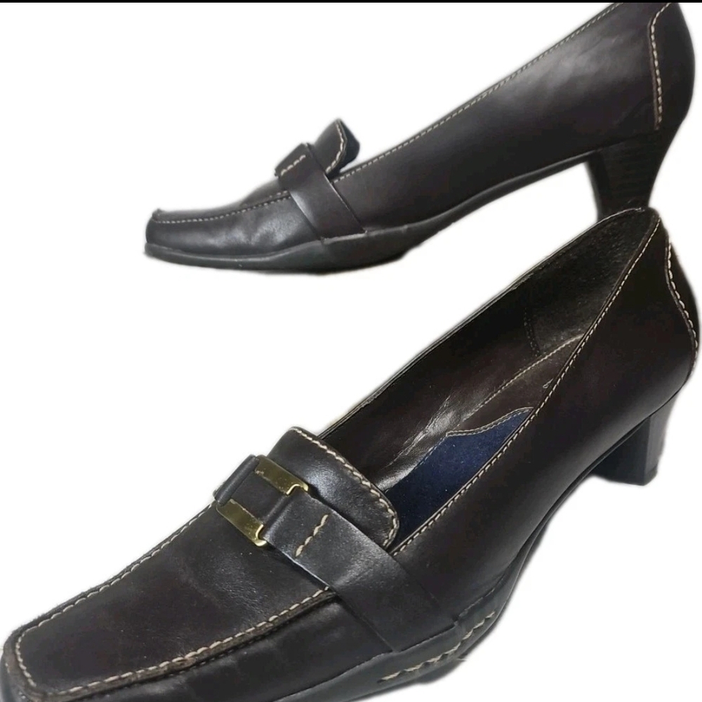 Aresoles Women Leather Heel Sz:8.5M Brn Cottage Y2k Work to Play Comfy[1C